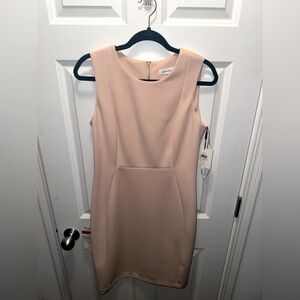 Calvin Klein, cream faux suede dress, knee length